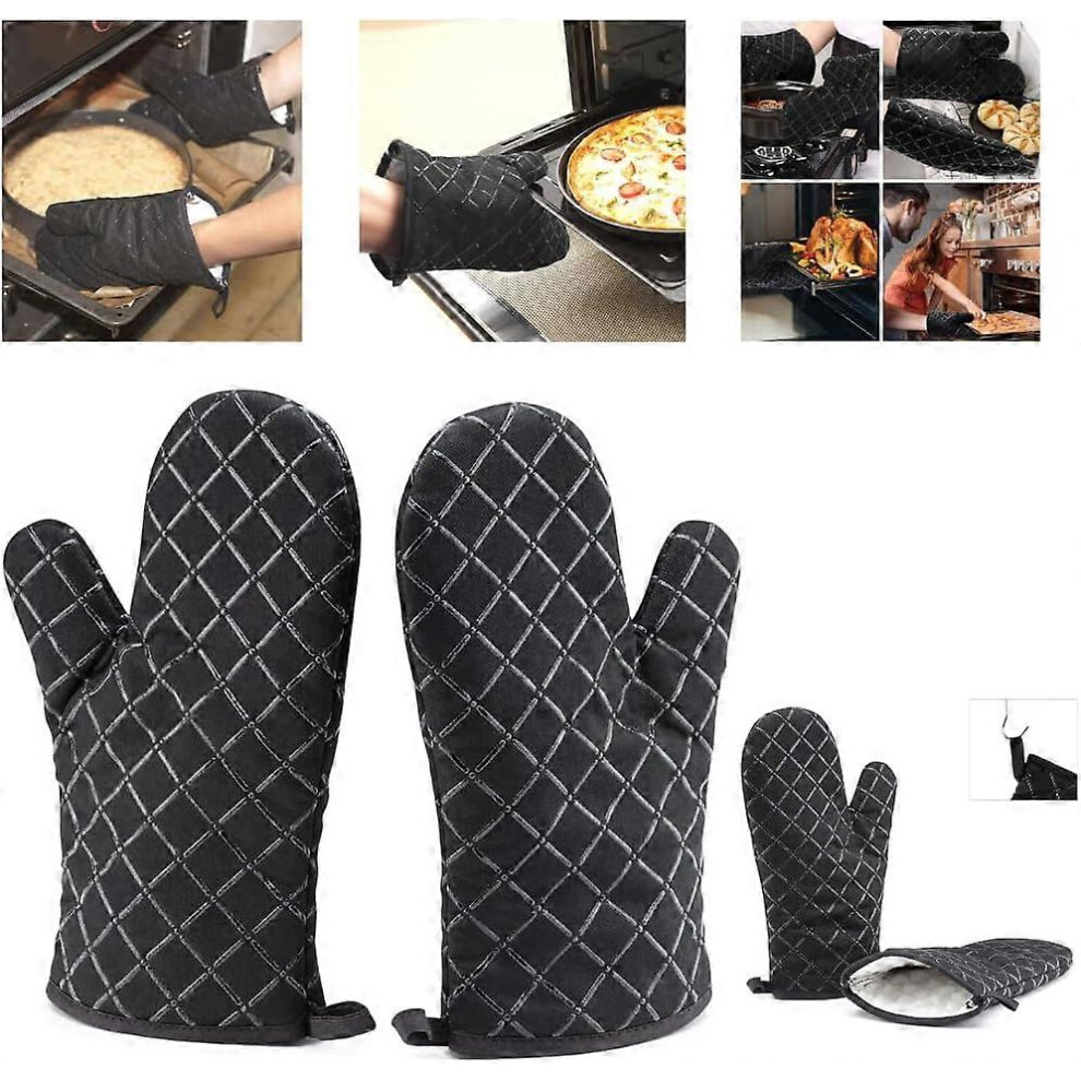 Oven Gloves Heat Resistant - Non Slip Oven Mitts for Cooking,Baking,Grilling,Barbecue - Silicone Lining Oven Glove Edition 0619