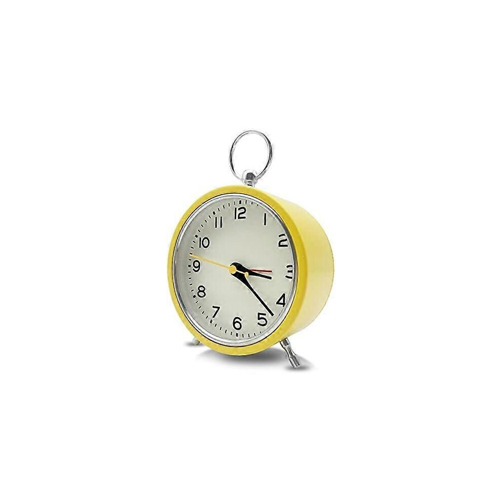 5.5X10.8x16.5cm Silent Table Analog Alarm Clock No Ticking Battery Operated For Shelf Bedroom Nightstand With Backlight (Yellow) Edition 0619 Yellow 6913222351123