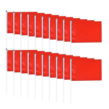 100pcs Handheld Square Flags Solid Color Mini Flag Party Supplies Party Celebration Flags (red) Edition 0619