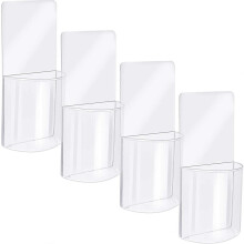4 Pices Bote de Rangement Mural Support de Tlcommande Transparent Organisateur de Mdias en Acrylique Pratique Edition 0619