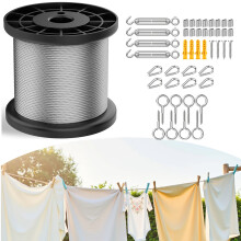 Garden Wire For Climbing Plants Training Wire Rope Kits, Stainless Steel Metal Cable Garden Heavy Duty Wires Fence Kit With Turnbuckle Tension Wires