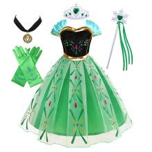 Anna Princess Dress for Kids Cosplay Frozen Costume Fancy Birthday Carnival Party Prom Dress Role Play Clothing Outfits