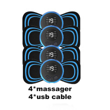 (4pcs machine Set) Rechargeable EMS Neck Massager Electric Neck Massage EMS Cervical Vertebra Massage Patch for Muscle Pain Relief Massage Pads