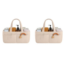 2X Baby Diaper Caddy Organizer for Changing Table - Stylish Nursery Storage Basket, Newborn