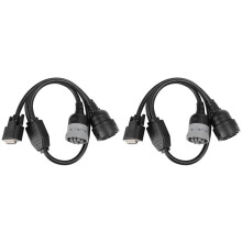 2X Cabo de Serviço CA3 de Conexão Dividida para Escavadeira de 9 Pinos e 14 Pinos, Adaptador de Diagnóstico de Comunicação para CAT ET-3 457-6114