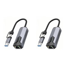2X New 2.5G Wired Network Card USB 3.0 TYPE C RTL81527 Adapter 2500 Mbps High Speed for Pro Computer Tablet