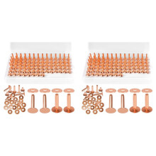 308Pcs Copper Rivets for Leather,Smooth Leather Rivets, Pure Copper Rivets and Burrs for Leather Work Jeans Jacket