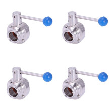 4Stück 1-1 / 2 Zoll 38mm SuS304 Edelstahl Sanitär 1,5 Zoll Tri Klemme Schmetterling Durchflussregel Ventil Homebrew Bier Molkereiprodukt