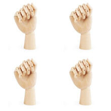 4X Wood Artist Drawing Manikin Articulated Mannequin with Wooden Flexible Fingers 10 Inch Right Hand