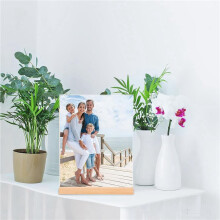 Acryl Bordhouder, 12 Stuks, 8,5 X 11 Inch, L/T-Vorm, Helder Acrylframe, Houten Basis, Tafelmenu-Displaystandaard voor Kantoor