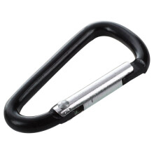 40 Pcs Black D Shaped Aluminum Alloy Snap Clip Key Chain Carabiner Hook