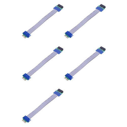 5X PCI-Express PCI-E 1X Riser Card Flex Extender Extension Cable for PC
