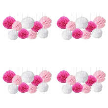 36 Pcs Mixed Tissue Paper Pompoms Pom Poms Flower Wedding Party Decoration ( )