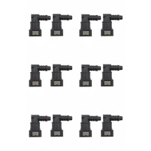 12X Conector Rápido de Línea de Combustible Curvo 9.89 ID8, Sujetador de Tubo de Urea, Accesorios de Tubería, Accesorio de Filtro de Gas, Conector