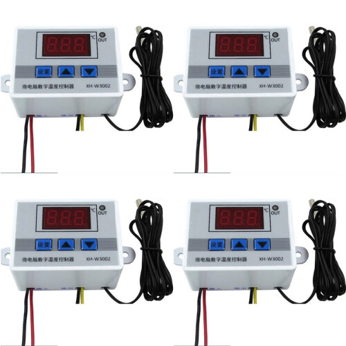 4X XH-W3002 220V Digital LED Temperature Controller 10A Thermostat Control  Probe with Waterproof Sensor W3002 1