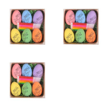 18 Pezzi di Uova di Pasqua Dipinte un Mano DIY 2024 Uova di Cartone Animato Regalo Fatto un Mano per Bambini Kit di Pittura per Uova di Pasqua-A