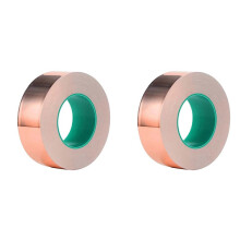 2X Kopparfolietejp 20Mx30 mm Bred Självhäftande Kopparfolietejp Barriärtejp Dubbel Ledande Självhäftande Kopparfolietejp