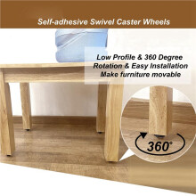 12 Pack 1 Inch Self Adhesive Caster Wheels for Furniture, Low Profile Swivel Wheels for Small Appliance Storage Bins