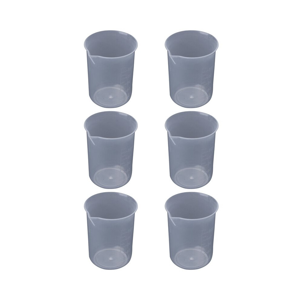 50Ml Graduated Beaker Clear Plastic Measuring Cup For Lab 12 Pcs 4711208224551
