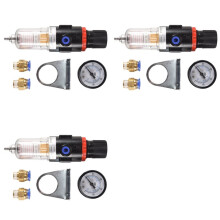 3X Regulador de Presión del Filtro de Aire 1/4 Pulgadas AFR2000 Separador de Agua Filtro de Compresor de Herramienta de Aire con Conector de 10 mm