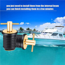 6 Pcs T-Handle Drain Plug Twist-Turn Marine Boat Drain Plugs Rubber Plugs with Brass Handle Boat Marine Accessories