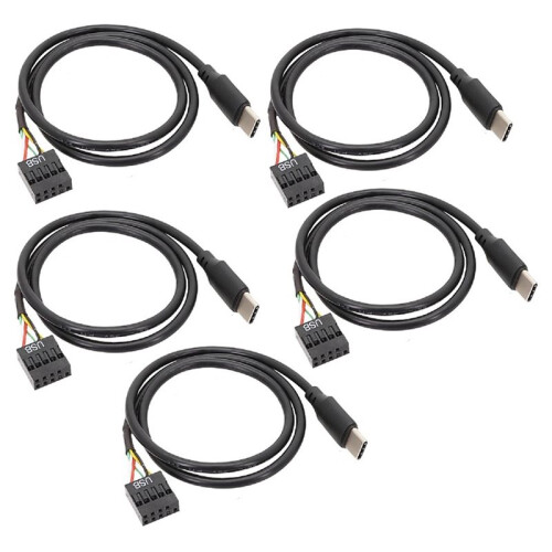 30Pcs USB 9Pin to USB Type C Cable for Computer Motherboard to USBC Secondary Screen PC LCD Screen 9Pin 1