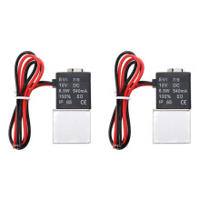 2Pc 1/4 Inch NPT 2 Ways Normally Closed Valve 12V Pneumatic Aluminum Electric Solenoid Air Valve