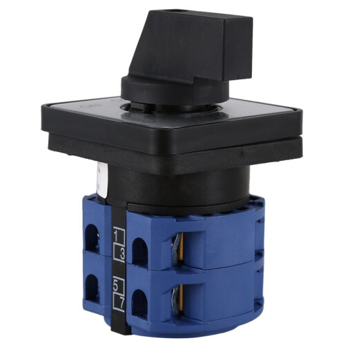 5X AC660V 25A 2-Pole 3-Position Momentary Plastic Rotary Changeover  +Black 1