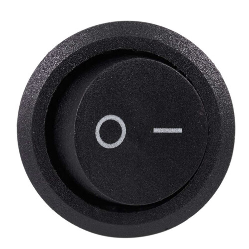 100Pcs SPST Black Button /Off Round Rocker  AC 6A/250V 10A/125V 2