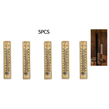 10 Pieces of Medium-Sized Wood Thermometer, Glass Thermometer and Household Thermometer
