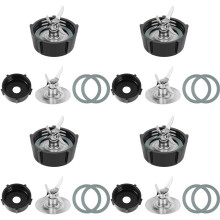4X for Osterizer Blender Blades with Blender Jar Bottom & 4Point Fusion Blade 4961 & 8Pc O Ring Rubber Seal Gasket