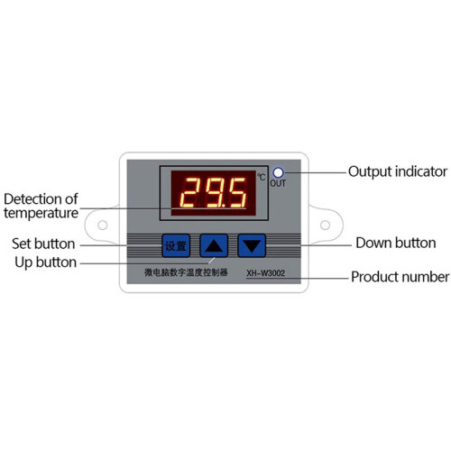 4X XH-W3002 220V Digital LED Temperature Controller 10A Thermostat Control  Probe with Waterproof Sensor W3002 2