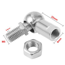 CS8, Rod End Bearing with Stud, M5X0.8mm Carbon Steel Right Hand 16Pcs, Joint Bearing