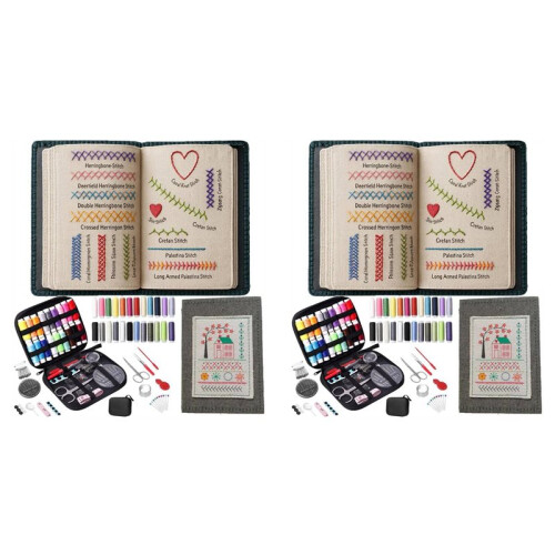 2X Upgraded Embroidery Stitch Book Kit,106 Patterns with Tools & Tutorials, 86 PCS Beginner Embroidery Kit,for DIY 1