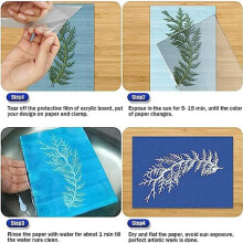 180 Sheets Cyanotype Paper, Sun Art Paper Kit, Solar Drawing Paper Nature Printing Paper for Kids Adults Arts Crafts