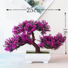 4X Plantes Artificielles Bonsaï Petit Arbre Pot Faux Plante Fleurs en Pot Faux Bonsaï pour Maison Chambre Table Hôtel Jardin Décor C