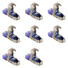 8X CAT8 RJ45 Anschluss Stecker Ohne Crimpen Werkzeug CAT8 40 Gbps 50U Zink Legierung Abgeschirmtes Netzwerk Kabel RJ45 Stecker (Blau)