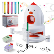 Drawing Robot for Kids, 130 Word & Picture Cards, Voice & Music Guided Automatic Drawing Machine, Educational Creative Painting Robot for Boys & Girls