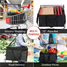 3X Sac Isotherme de Livraison de Nourriture/Pizza Sacs Isothermes D'Épicerie Réutilisables Sacs Isothermes