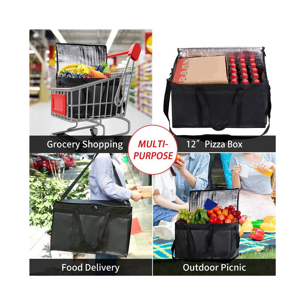 3X Insulated Food/Pizza Delivery Bag Insulated Grocery Reusable Shopping Bags Insulated Cooler Bags 6033337583919