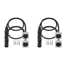 4 Pack XLR Pass Through Cable,Stage Box 3 Pin D-Type XLR Male to Female for Patch Panel, Floor Box for Audio