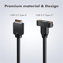 4X 20 Gbps USB 3.2 Gen 2x2 USB-C Frontpaneladapter med Förlängningskabel för Moderkortskontakt, USB-C Hona Till 20-Pin USB