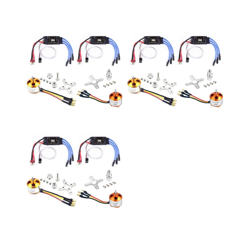 6Pack 2212 1400Kv/2200Kv Brushless Outrunner Motor With Mount 10T/6T+30A Esc For Rc Aircraft Quadcopter Ufo 6031137963542