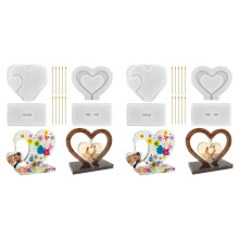 4 Ensembles de Moules en Résine pour Cadre Photo 3D, Moule en Silicone en Forme de Cœur pour Résine, Moules en Résine Époxy pour Cadre Photo