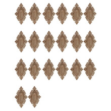 20X Unpainted European Clear Wood-Carved Applique Onlay Picture Frame Discs Decor Wooden for Wedding Door Home 25 X 15cm
