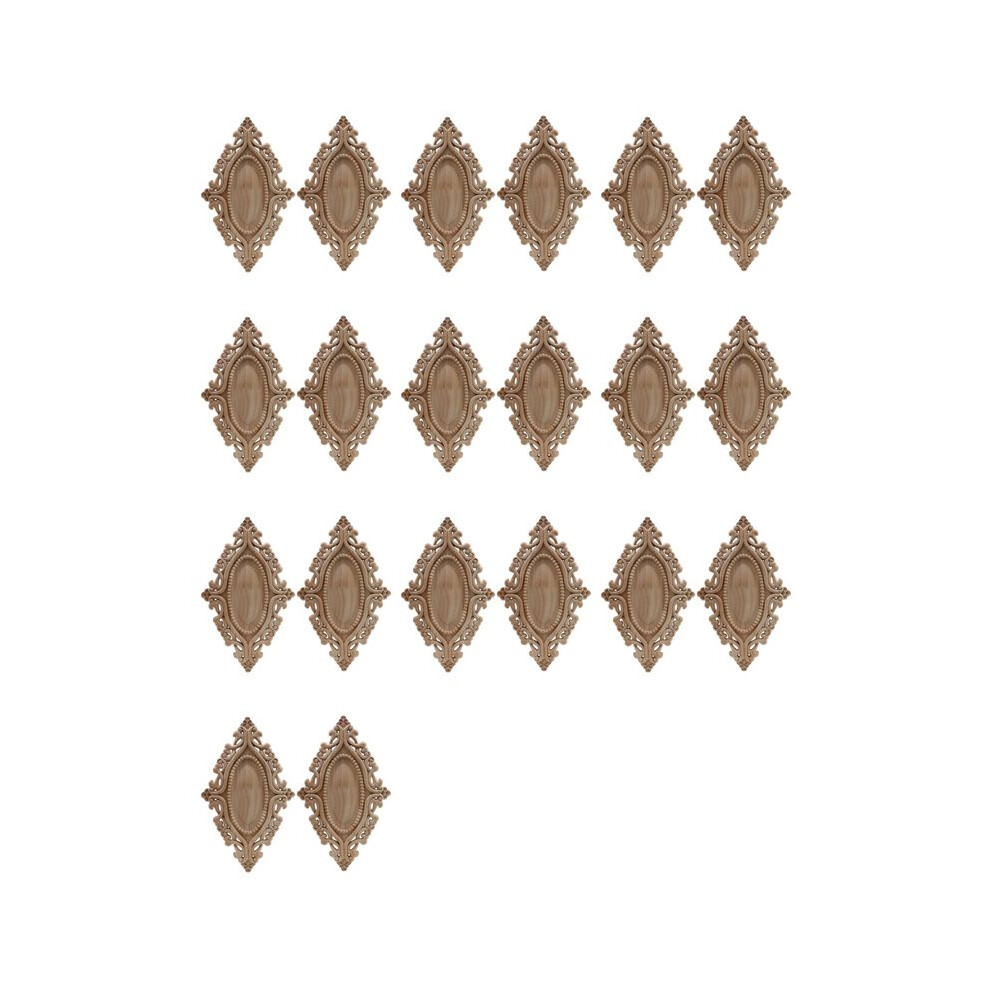 Photos - Power Tool Accessory 20X Unpainted European Clear Wood-Carved Applique Onlay Picture Frame Discs Decor Wooden for Wedding Door Home 25 X 15cm