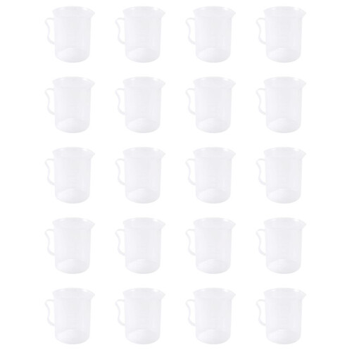 20X Measuring Jug 250mL Graduated Beaker Clear White Plastic Cup