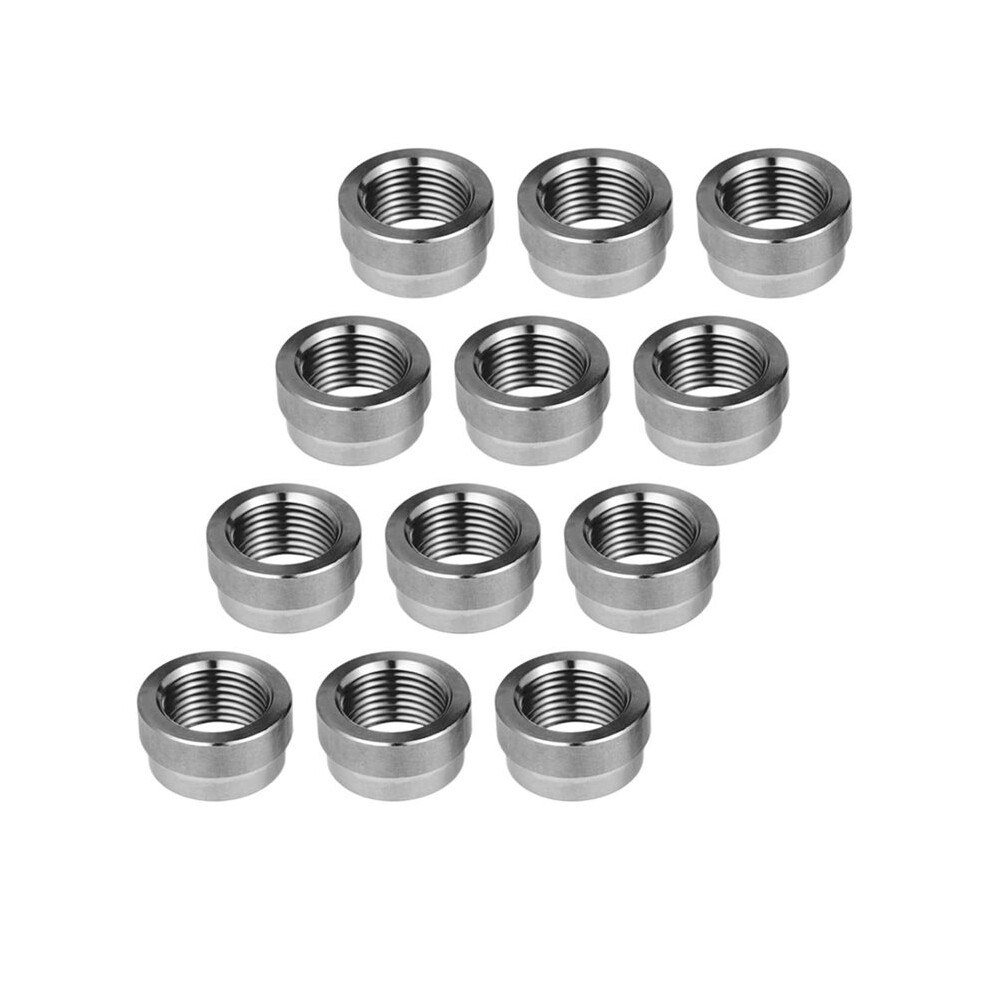 12 Pcs O2 Sensor Bung, 304 Stainless Steel M18x1.5 O2 Bung Weld In, Oxygen Sensor Bung Stepped Style 6031121958943