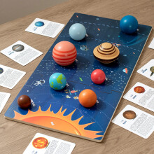 (StyleB) Eight Planets Puzzle Universe Cognitive Ball Matching Board Children Toy Wooden