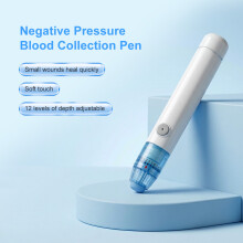 No Prick Pain Vacuum Lancet Pen Lancing Device For Diabetics Blood Collect Adjustable 12 Depth Test Pen Blood Sampling Pen